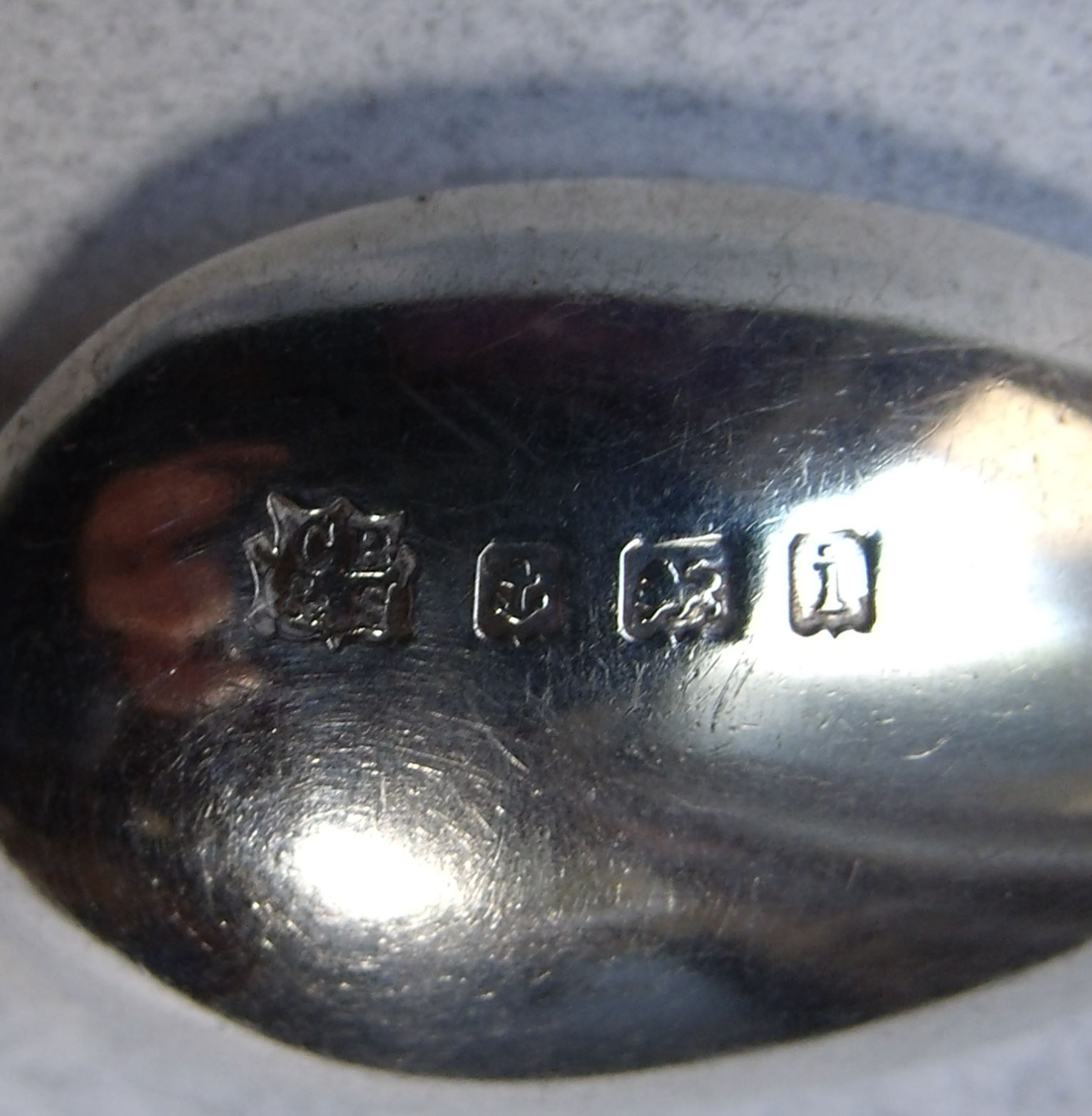 Hallmarks on Boer War Commemorative silver spoon, Cooper Bros. 1908