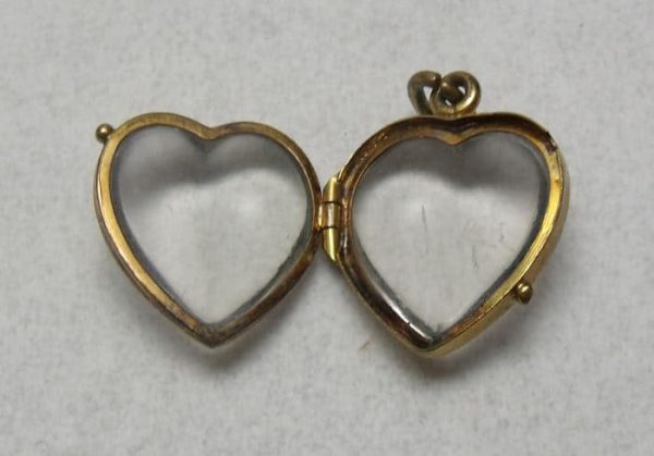 Victorian 9ct Gold & Rock Crystal Puffy Heart Locket