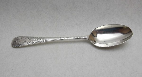 Edwardian Silver Teaspoon with Bright Cut Decoration