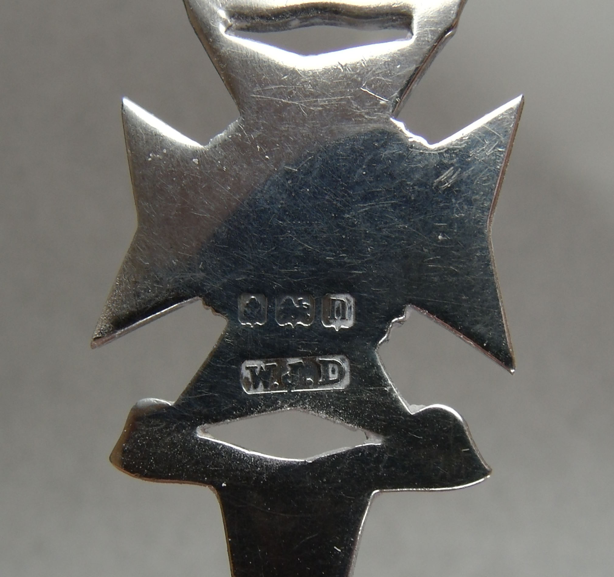 Hallmarks on 1st Surrey Rifles Boer War Commemorative spoon