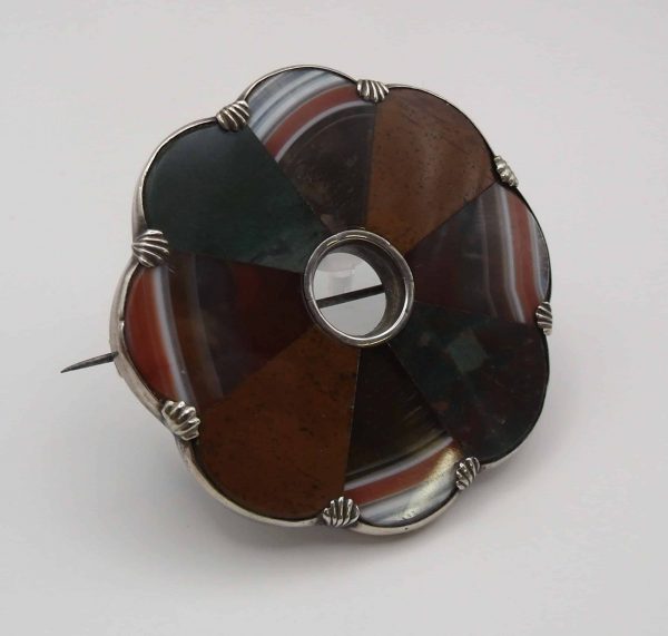Victorian Scottish Silver & Agate Brooch