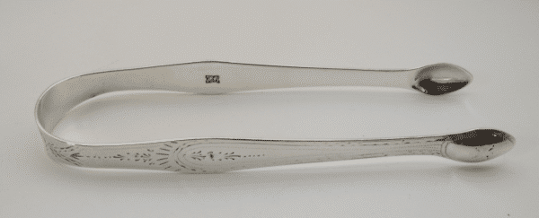 A Set of Hester Bateman silver sugar tongs