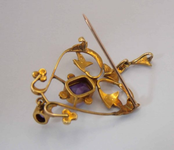 Edwardian Amethyst & Seed Pearl Pendant