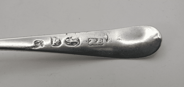 Hallmarks on Hester Bateman Salt Spoon