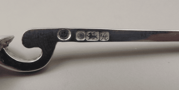 Hallmarks on Sterling Silver replica of a Roman Cochlearium Spoon