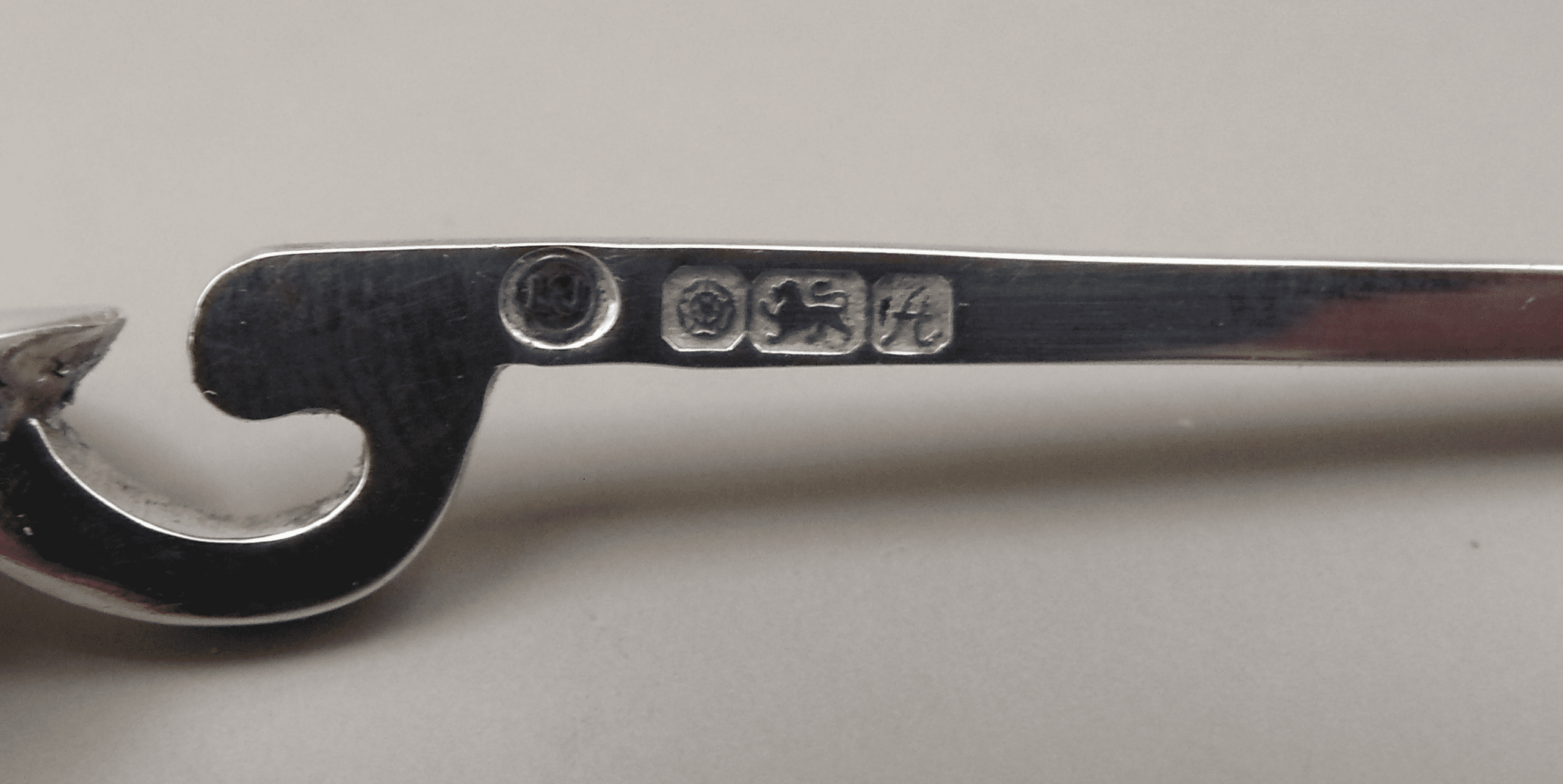Hallmarks on Sterling Silver replica of a Roman Cochlearium Spoon