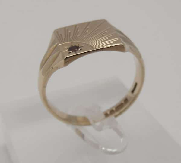 9ct Gold & Ruby Sunburst Ring
