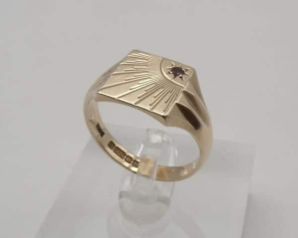 9ct Gold & Ruby Sunburst Ring